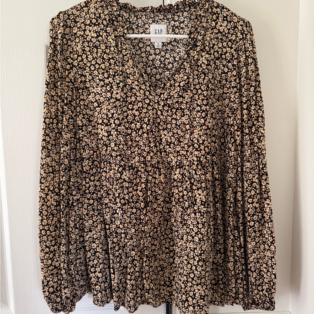 GAP Maternity Floral Long Sleeve Relaxed Blouse - Size Sm